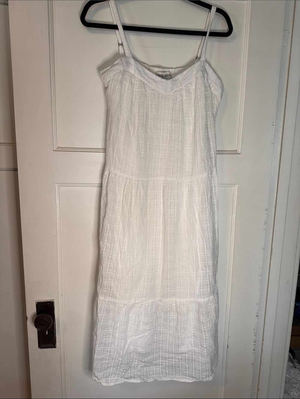 Knox Rose White Sleeveless Midi Dress with Adjustable Straps